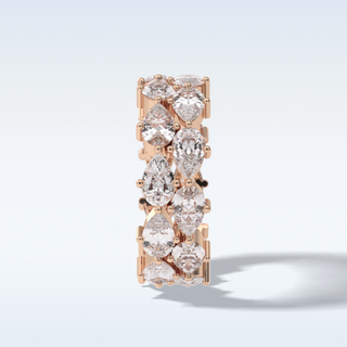 Full Eternity Wedding Band with 4.48 CT Pear Cut Moissanite