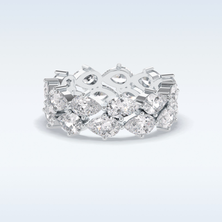 Full Eternity Wedding Band with 4.48 CT Pear Cut Moissanite