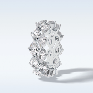 Full Eternity Wedding Band with 4.48 CT Pear Cut Moissanite