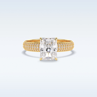2.0 CT Pave Engagement Ring Featuring Radiant Moissanite