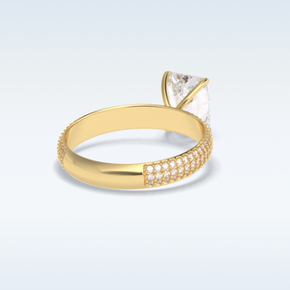 2.0 CT Pave Engagement Ring Featuring Radiant Moissanite
