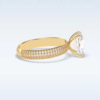 2.0 CT Pave Engagement Ring Featuring Radiant Moissanite