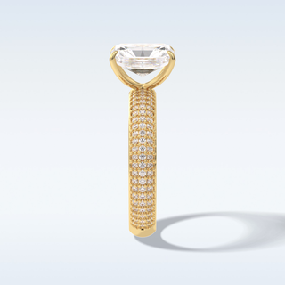 2.0 CT Pave Engagement Ring Featuring Radiant Moissanite