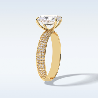 2.0 CT Pave Engagement Ring Featuring Radiant Moissanite