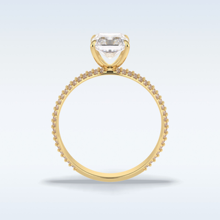 2.0 CT Pave Engagement Ring Featuring Radiant Moissanite