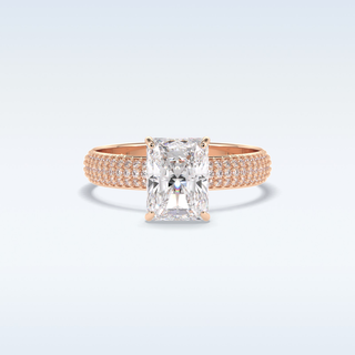 2.0 CT Pave Engagement Ring Featuring Radiant Moissanite