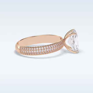2.0 CT Pave Engagement Ring Featuring Radiant Moissanite