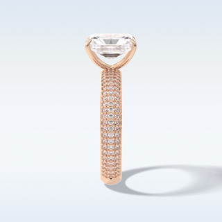 2.0 CT Pave Engagement Ring Featuring Radiant Moissanite