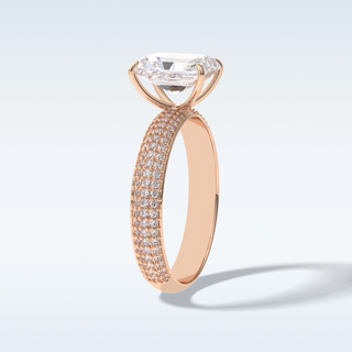 2.0 CT Pave Engagement Ring Featuring Radiant Moissanite