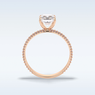 2.0 CT Pave Engagement Ring Featuring Radiant Moissanite