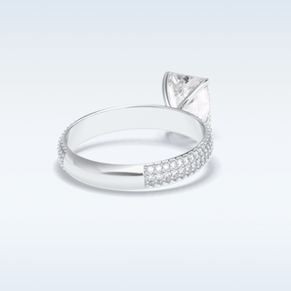 2.0 CT Pave Engagement Ring Featuring Radiant Moissanite