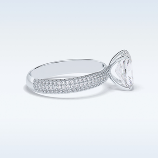 2.0 CT Pave Engagement Ring Featuring Radiant Moissanite