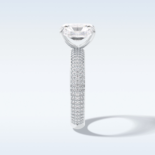2.0 CT Pave Engagement Ring Featuring Radiant Moissanite