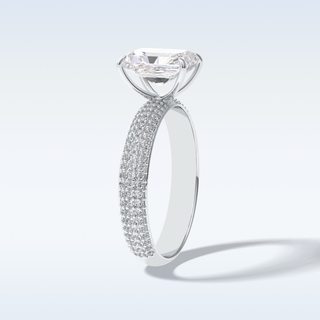 2.0 CT Pave Engagement Ring Featuring Radiant Moissanite