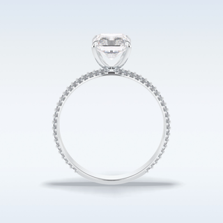 2.0 CT Pave Engagement Ring Featuring Radiant Moissanite