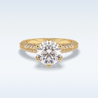 2.5 CT Pave Engagement Ring Featuring Round Moissanite