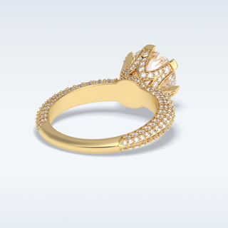 2.5 CT Pave Engagement Ring Featuring Round Moissanite