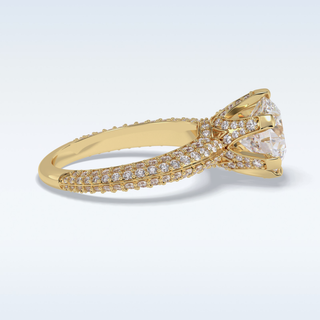 2.5 CT Pave Engagement Ring Featuring Round Moissanite