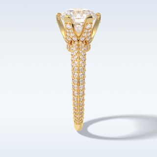 2.5 CT Pave Engagement Ring Featuring Round Moissanite