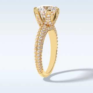 2.5 CT Pave Engagement Ring Featuring Round Moissanite
