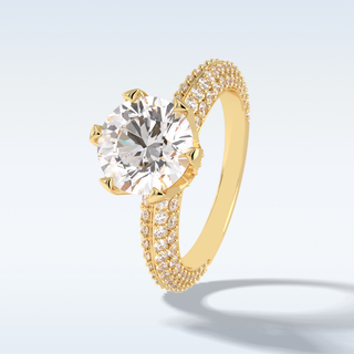 2.5 CT Pave Engagement Ring Featuring Round Moissanite