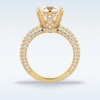 2.5 CT Pave Engagement Ring Featuring Round Moissanite
