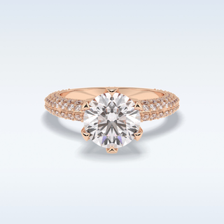 2.5 CT Pave Engagement Ring Featuring Round Moissanite
