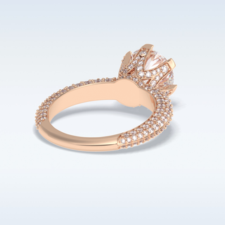 2.5 CT Pave Engagement Ring Featuring Round Moissanite