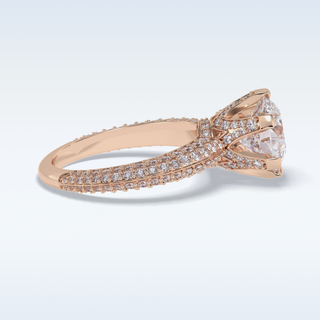 2.5 CT Pave Engagement Ring Featuring Round Moissanite