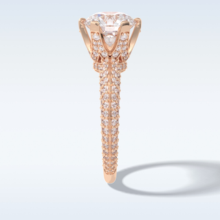 2.5 CT Pave Engagement Ring Featuring Round Moissanite