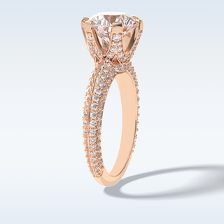 2.5 CT Pave Engagement Ring Featuring Round Moissanite