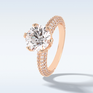 2.5 CT Pave Engagement Ring Featuring Round Moissanite