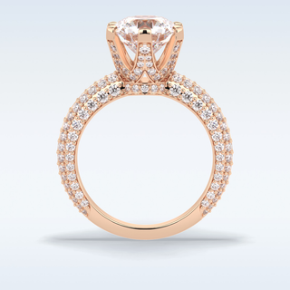 2.5 CT Pave Engagement Ring Featuring Round Moissanite