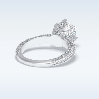 2.5 CT Pave Engagement Ring Featuring Round Moissanite