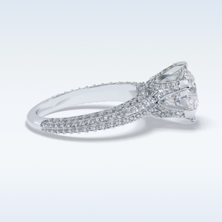 2.5 CT Pave Engagement Ring Featuring Round Moissanite
