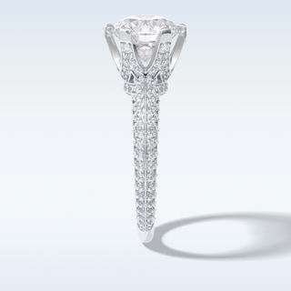2.5 CT Pave Engagement Ring Featuring Round Moissanite