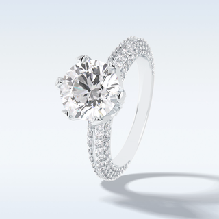2.5 CT Pave Engagement Ring Featuring Round Moissanite