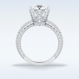 2.5 CT Pave Engagement Ring Featuring Round Moissanite