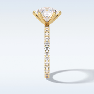 3.0 CT Pave Engagement Ring Featuring Round Moissanite