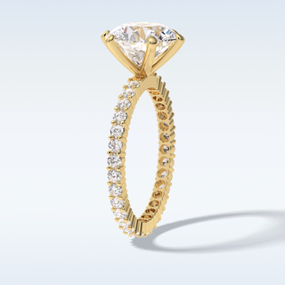 3.0 CT Pave Engagement Ring Featuring Round Moissanite