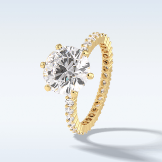 3.0 CT Pave Engagement Ring Featuring Round Moissanite
