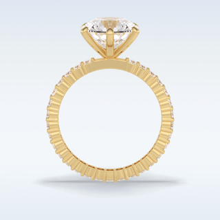 3.0 CT Pave Engagement Ring Featuring Round Moissanite