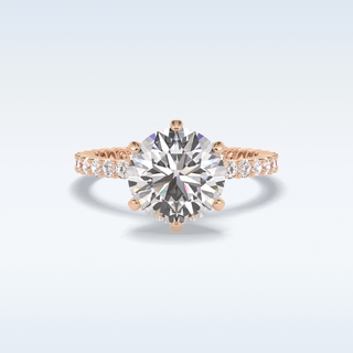 3.0 CT Pave Engagement Ring Featuring Round Moissanite
