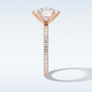 3.0 CT Pave Engagement Ring Featuring Round Moissanite