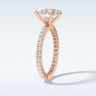 3.0 CT Pave Engagement Ring Featuring Round Moissanite