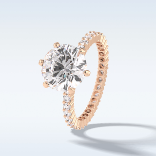 3.0 CT Pave Engagement Ring Featuring Round Moissanite