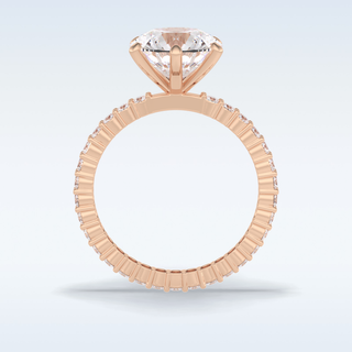 3.0 CT Pave Engagement Ring Featuring Round Moissanite