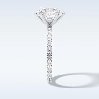 3.0 CT Pave Engagement Ring Featuring Round Moissanite