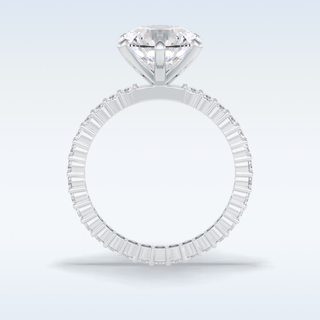 3.0 CT Pave Engagement Ring Featuring Round Moissanite