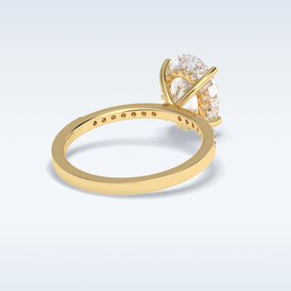 Elegant 3.0 CT Pave & Hidden Halo Engagement Ring Featuring Oval Moissanite